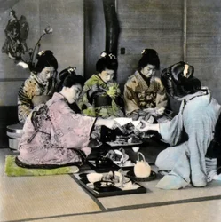 Die Teezeremonie, um 1900